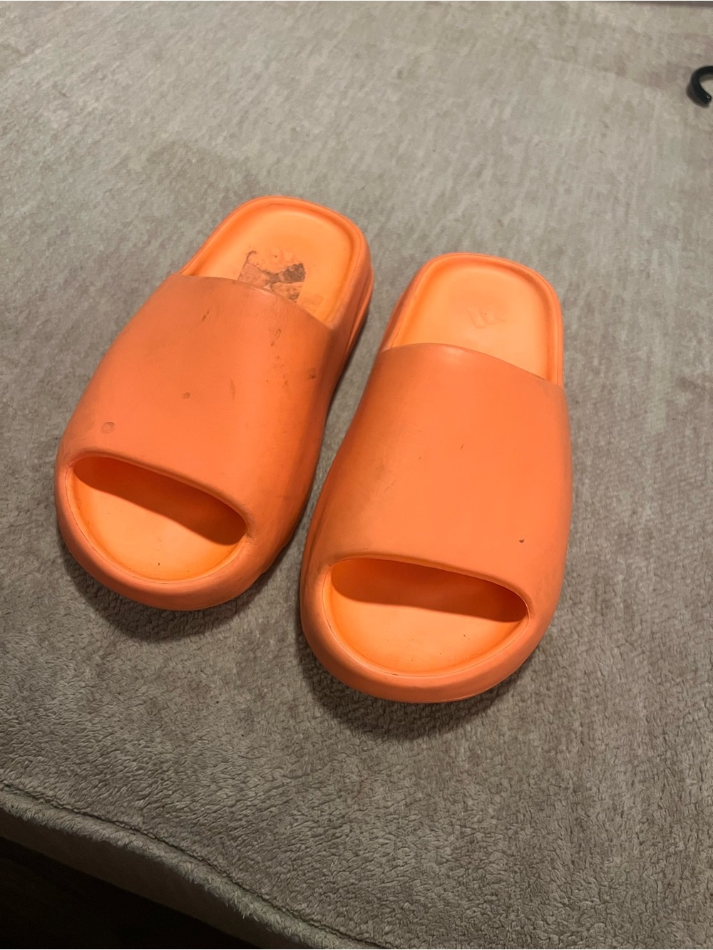 Yeezy Kids Bright Orange Slide Sandals